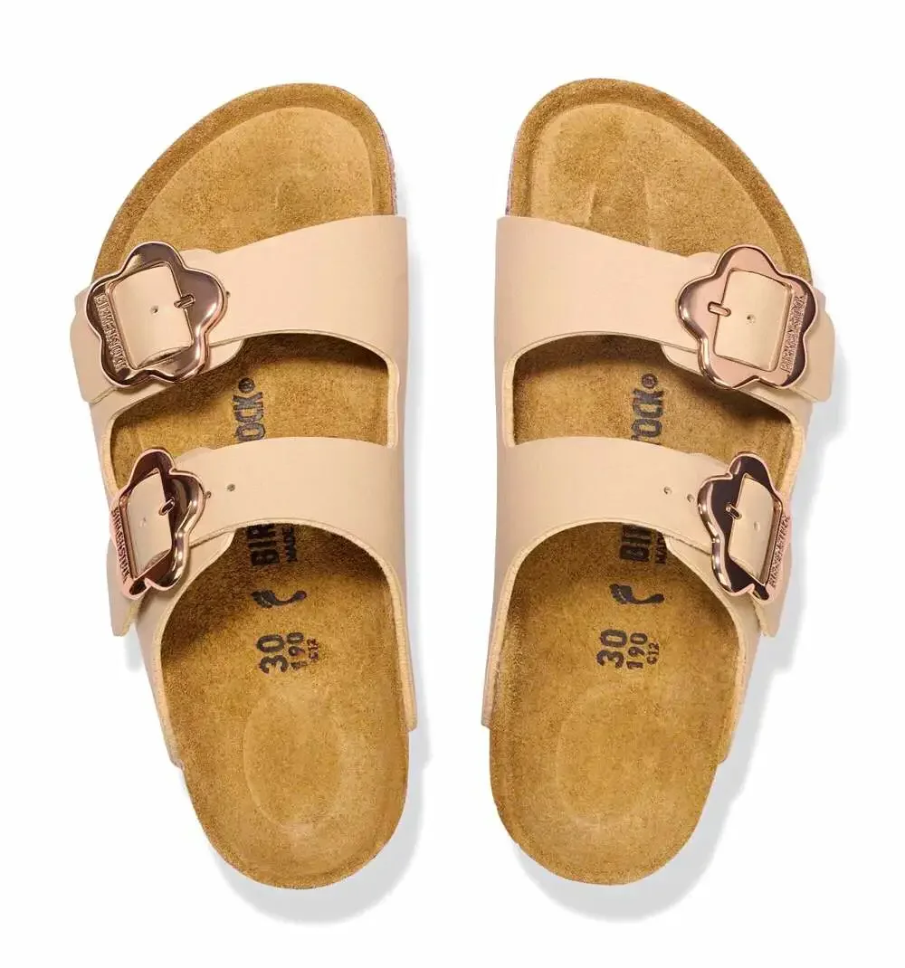 Birkenstock Arizona Flower Buckle Kids Sandals Beige EU 33 Narrow 1030419